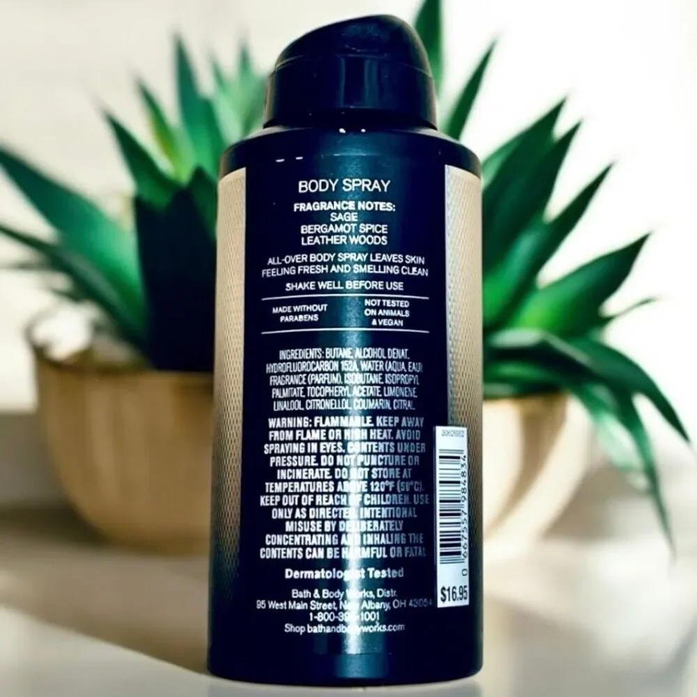 Bath & Body Works Set of 4 Graphite Men’s Collection Bergamot Woods Body Spray